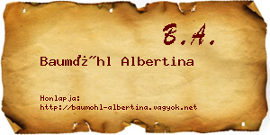 Baumöhl Albertina névjegykártya
